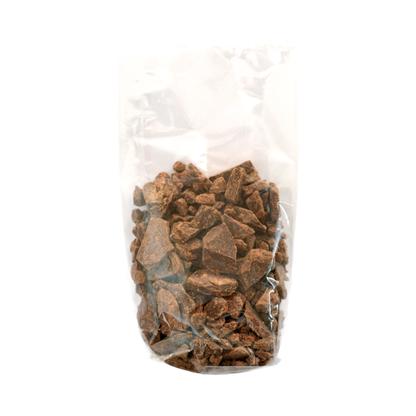 Ceremonial cacao chunks in inner bag